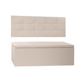 Kit Painel E Calçadeira Baú King 1,95m Roma Corano - Pallazio Cor Bege