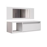 Penteadeira Camarin Suspenso Espelho 1p Nicho Quarto Mayumi 90cm Branco M12 - D&#39;rossi