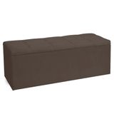 Calçadeira Recamier Baú Queen 1,60m Roma Suede Marrom - Pallazio