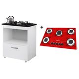 Kit Balcão Cooktop 1 Porta Br C/fogão Cooktop 5 Bocas