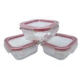 Conjunto 3 Potes De Vidro Com Tampa Hermética 170ml Vasilha Para Guardar Comida Quadrada