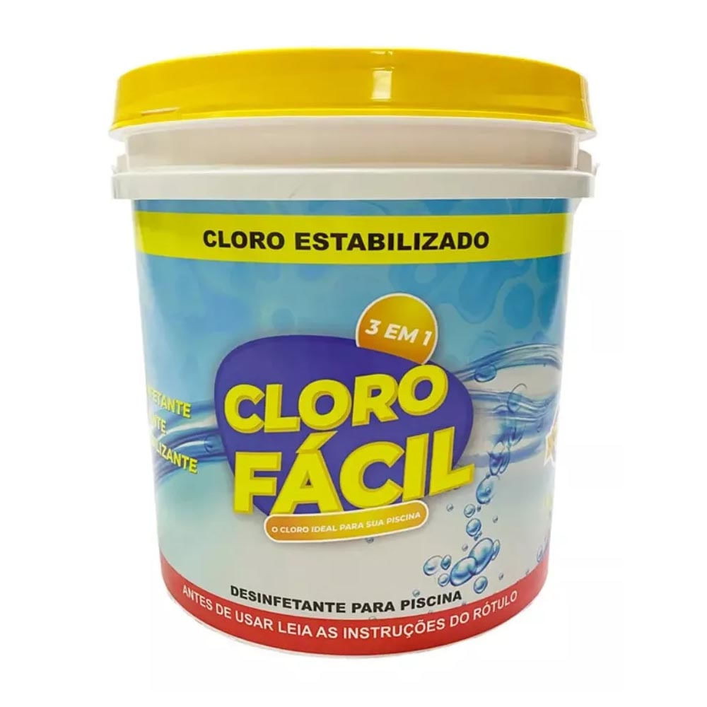 Cloro Fácil Utraclor 3 Em 1 Para Piscinas Balde 10 Kg