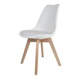 Cadeira Leda Branca - Charles Eames Wood Com Almofada