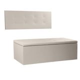 Kit Painel E Calçadeira Baú King 1,95m Berlim Corano - Pallazio Cor Bege