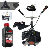 Máquina De Cortar Grama Á Gasolina Grh430 Roçadeira Terra Profissional 43cc 1,7hp Com Óleo Toyama 2t Fg50 500ml