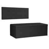 Kit Painel E Calçadeira Baú King 1,95m Berlim Suede Preto - Pallazio
