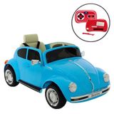 Carrinho Infantil Elétrico Vw Beetle 12v Com Controle Remoto Azul