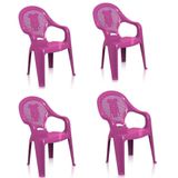 Kit 4 Poltronas Cadeira Decorada Infantil 58x26cm Teddy