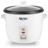 Panela De Arroz Eletrica Ate 6 Xicaras Nao Cozidas, 110v 500w, Aroma Housewares, Branca