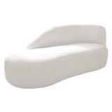 Divã Recamier Curvo Luna 140cm Lado Esquerdo Bouclé - Amarena Móveis Cor Branco