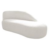 Divã Recamier Curvo Luna 160cm Lado Direito Bouclé - Amarena Móveis Cor Branco