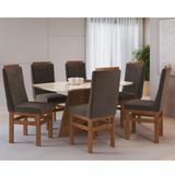 Sala De Jantar Mesa 160cm E 6 Cadeiras Joli 147/26 Zamarchi