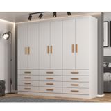 Guarda Roupa Casal 6 Portas 12 Gavetas New Mônaco Evidencia