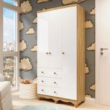 Guarda Roupa Infantil 3 Portas 3 Gavetas Junior New Móveis Peroba