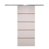 Porta De Correr Branco Prime Frisada Kit Alumínio F03 - 210x60