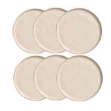 Jogo De 06 Pratos De Sobremesa Bio Rustic Clay 21,5 Cm Off White Porto Brasil