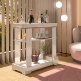 Carrinho Bar Aparador Com Rodas Rosé Off White