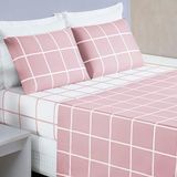 Jogo De Cama Com Lençol De Cima 200 Fios Austin Queen 04 Peças - Rosa