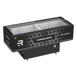 Expositor Ilha Vanguard Top de Congelados e Resfriados, Vidro Semicurvo 2,00m EIVT Refrimate 220V