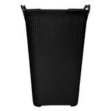 Cesto Rattan Tampa Basculada Preto 50 Litros