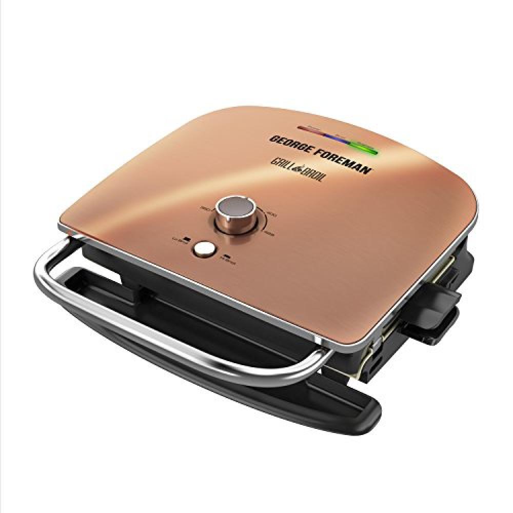 George Foreman Churrasqueira Elétrica 6 em 1, 1200W/110V, Cobre.