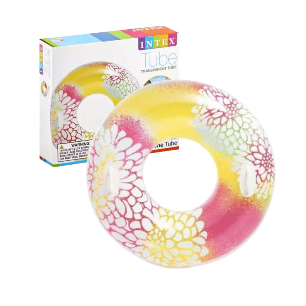 Boia Circular Estampada Floral Inflável Grande 97 Cm Intex