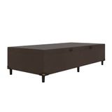 Box com Baú 0,88m Prince Suede Marrom