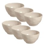 Conjunto 06 Bowl Orgânico Rustic Clay 558 Ml Off White Porto Brasil
