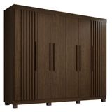 Guarda Roupa Mdf 6 Portas 4 Gavetas 8 Pés Cacau