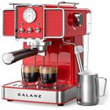 Cafeteira Eletrica Retro Expresso Reservatorio 1.5l 15 Bar De Pressao, 1350w, 110v, Galanz Glec02rdre14, Vermelho