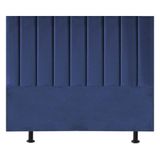 Cabeceira De Cama King Size Box 195 Cm Karla Suede Cor:azul Marinho