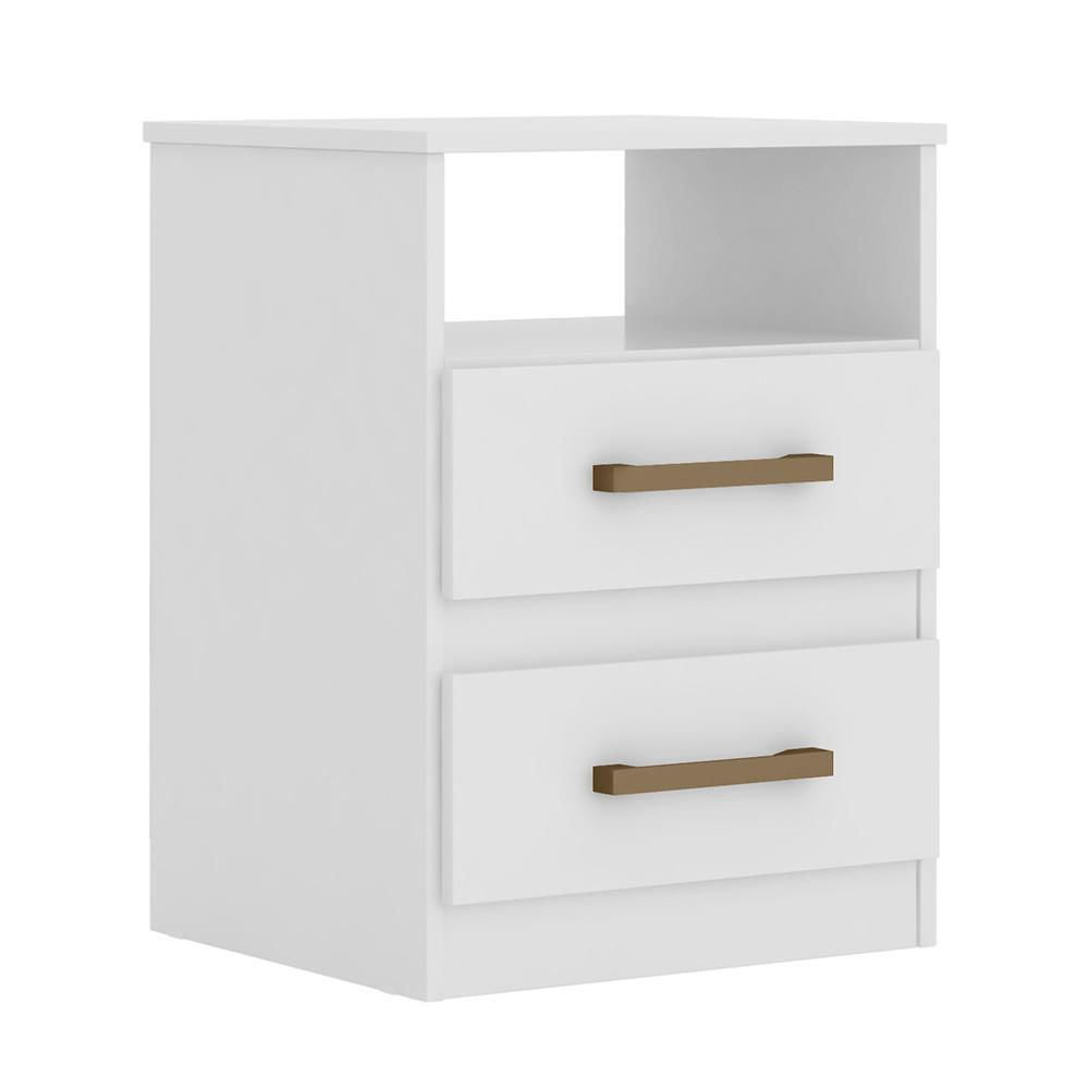 Mesa De Cabeceira Apolo 2 Gavetas Color Flex Branco - Moval