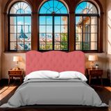 Cabeceira Casal King Size Estofada Para Cama Box Verona Veludo Cor Rose