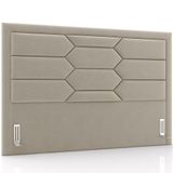 Cabeceira Cama Box Queen 160cm Estofada Nora P05 Veludo Bege