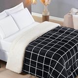 Edredom Coberdrom Austim King Original Sherpa E Manta - Preto