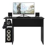 Mesa Para Computador Gamer Com 2 Prateleiras Cor Preto - Qmovi