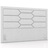 Cabeceira Cama Box Queen 160cm Estofada Nora P05 Linho Cinza Claro
