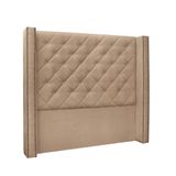 Cabeceira Cama Box Queen 160cm E Recamier Vicenza Suede S04 - D&#39;rossi Cor Bege