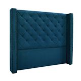 Cabeceira Cama Box Solteiro 90 Cm Vicenza Veludo Azul Marinho S04 - D&#39;rossi