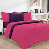 Edredom Malha 100% Algodão Gran Moratta 1 Peça Casal - Pink -roxo