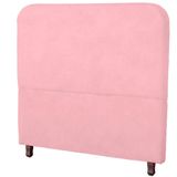 Cabeceira Casal King Size Estofada Para Cama Box Lizza Veludo Cor Rosa Bebe