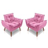 Kit C- 02 Poltronas Opala Luxo Suede Rose