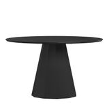 Mesa De Jantar Isis 135x135 Preto Tampo Em Mdf Com Vidro - New Ceval