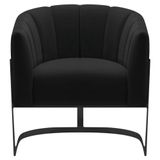 Poltrona Decorativa Sala De Estar Recepção Mavie Base De Ferro Preto Suede Cor Preto