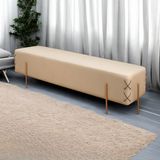 Recamier Banco Luxo Eros Madeira Eucalipto Bege Claro