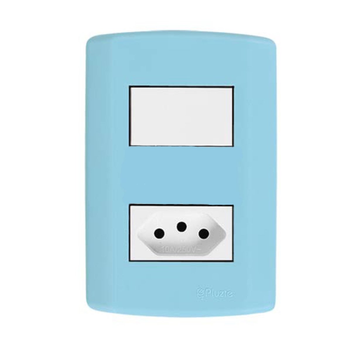 Interruptor De 1 Tecla Simples E Tomada 2p+t 20a , Modular, Com Placa 4x2 E Suporte Azul/branco