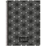 Caderno Univ 10 Matérias 160fls Back To Black Floral Foroni