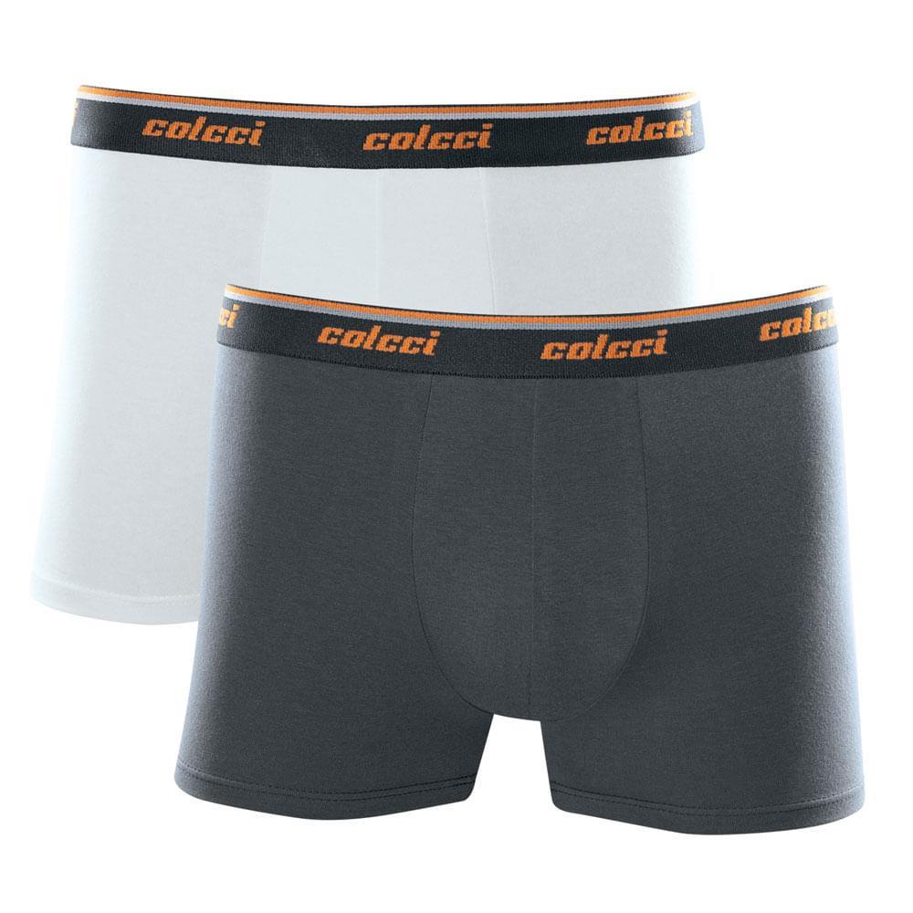 Kit 2 Cuecas Boxer Cotton Colcci Cinza Mescla Escuro P