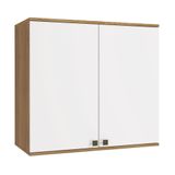 Armário Aéreo Celeste Kappesberg 100% Mdf 2 Portas Nogueira/branco 80cm