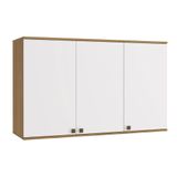 Armário Aéreo Celeste Kappesberg 100% Mdf 3 Portas Nogueira/branco 120cm